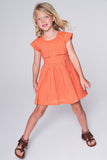 Peach Flounce Dress with Back Tie Dress Yo Baby Wholesale 