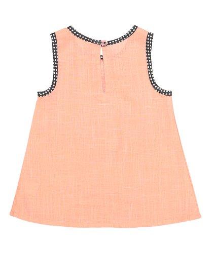 Peach Shift Infant Dress With Polka Dot Piping Dress Yo Baby Wholesale 