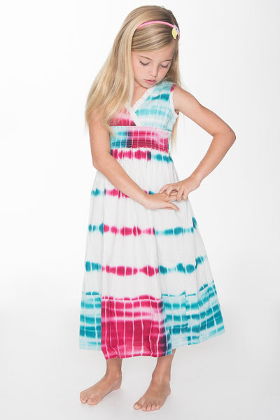 Pink and Blue Shibori Dress 2-pc. set Yo Baby Wholesale 