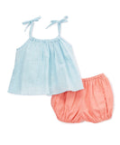 Pink Blue Shorts and Top 2pc. Set Dress Yo Baby Wholesale 