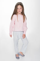Pink Button Up Blouse with Light Blue Easy Pants 2pc. Set Dress Yo Baby Wholesale 