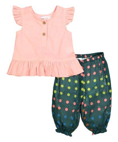 Pink Top with Polka Dot Pants 2pc. Set Dress Yo Baby Wholesale 
