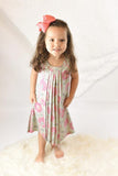Pleated Pink & Steel-Grey Pleated Dress Dress Yo Baby Wholesale 