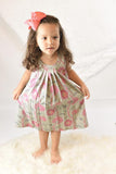 Pleated Pink & Steel-Grey Pleated Dress Dress Yo Baby Wholesale 