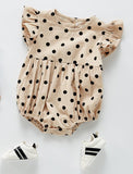 Polka Romper - Beige Dress Yo Baby Wholesale 