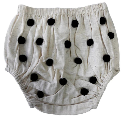 Pom-Pom Diaper Cover (Black)