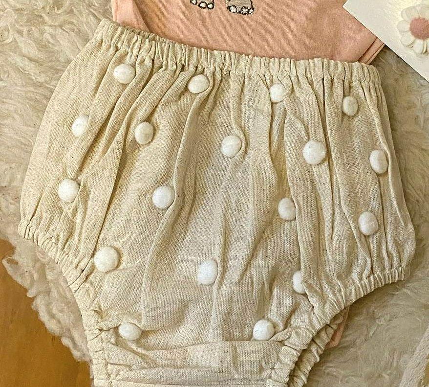 Pom-Pom Diaper Cover (White) Diaper Cover Yo Baby Wholesale 