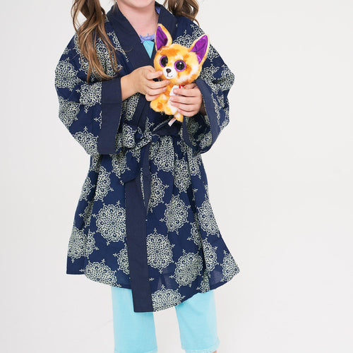 Printed Cotton Kimono Style House-Robe