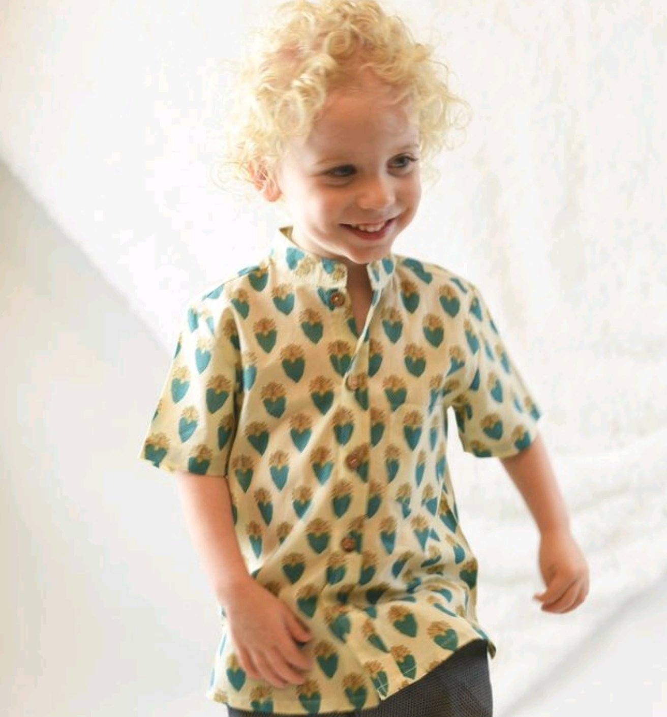 Printed Pale Yellow Shirt boys Yo Baby Wholesale 