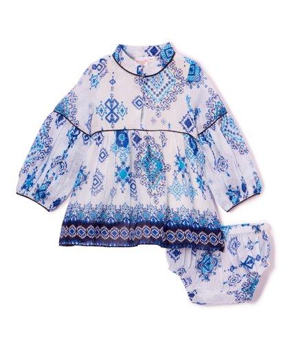 Printed White Abstract Infant Dress Dress Yo Baby Wholesale 