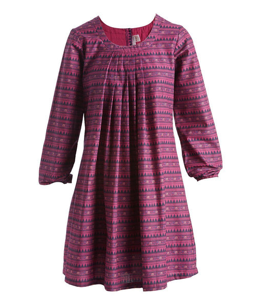 Purple Geometric Pleated Shift Dress Dress Yo Baby Wholesale 