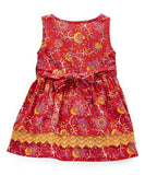 Red and Yellow Floral Print Infant Dress Dress Yo Baby Wholesale 