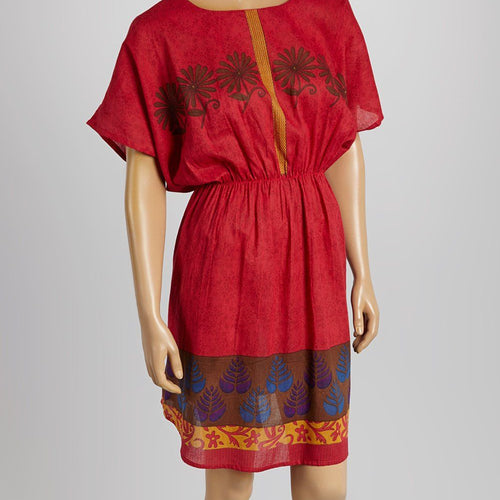 Red Leaf Dolman Dress