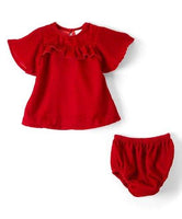 Red Velvet Infant Ruffle Dress Dress Yo Baby Wholesale 