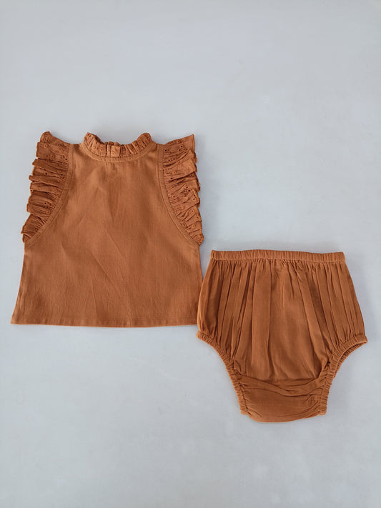 Rust Top & Diaper Cover Set TOP Yo Baby Wholesale 