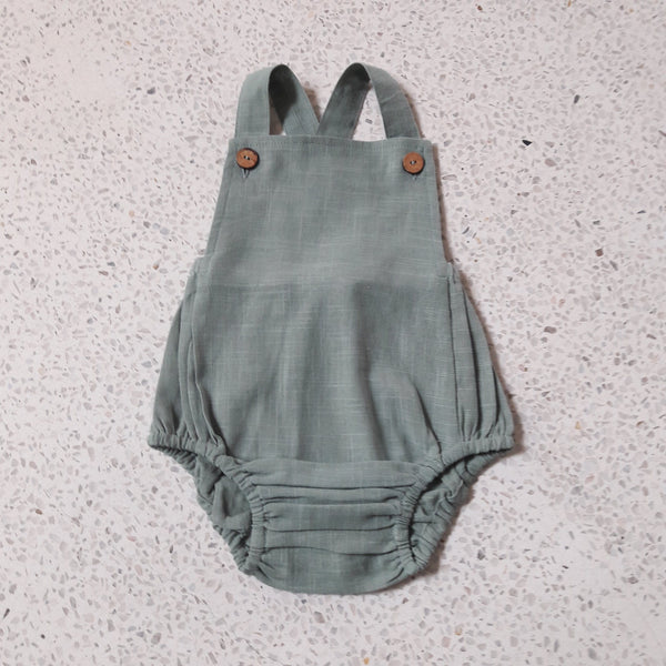 Sage Infant Cotton Romper Dress Yo Baby Wholesale 