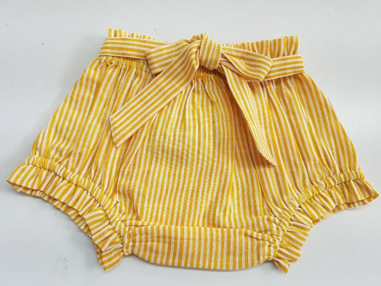 Sage, Navy, Yellow Stripes Print Infant Baby Shorts (3PC SET) 3 Piece Shorts Set Yo Baby Wholesale 