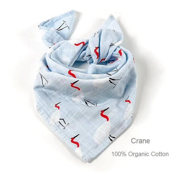 Set of 2 : Multi Purpose Muslin Wrap- Crane Print Yo Baby India 
