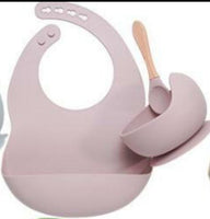 Set of 3 , Bowl & Spoon - Feeding Set Feeding Set Yo Baby Wholesale Pink 