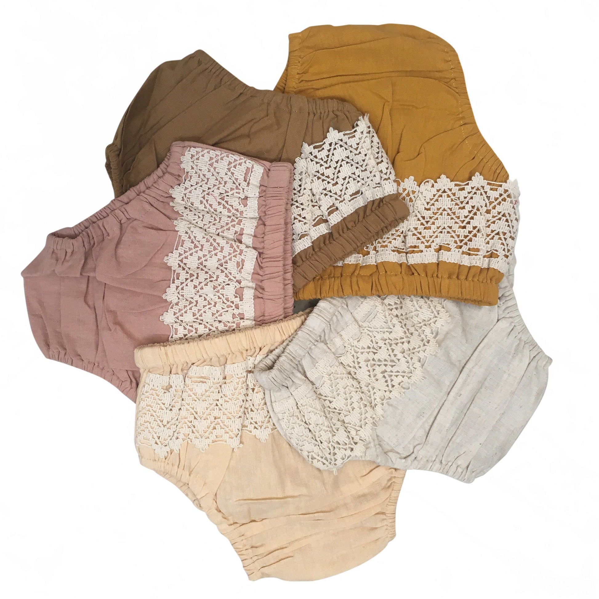 Set of 5 - Diaper Cover with Lace Detail diaper covers Yo Baby Wholesale 