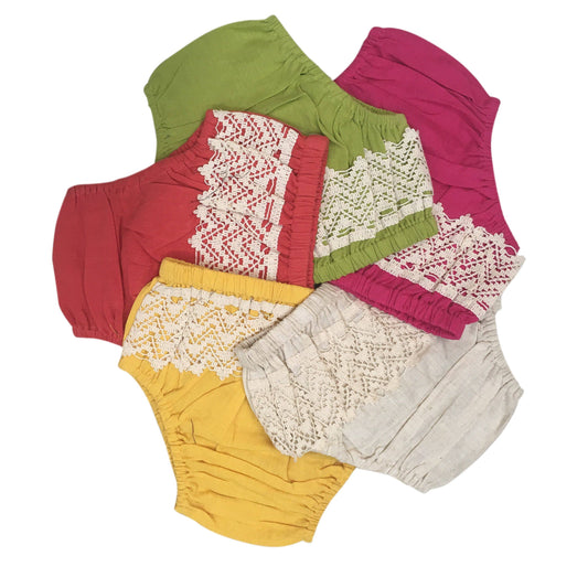 Set of 5 - Diaper Cover with Lace Detail diaper covers Yo Baby Wholesale 