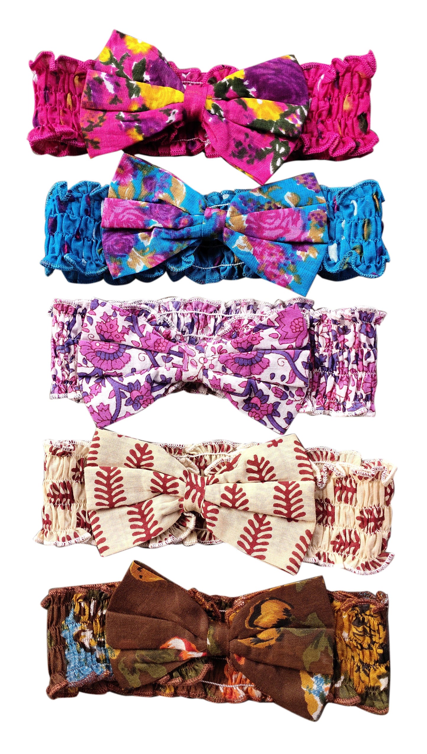 Set of 5 Printed Bow Headbands Yo Baby India 