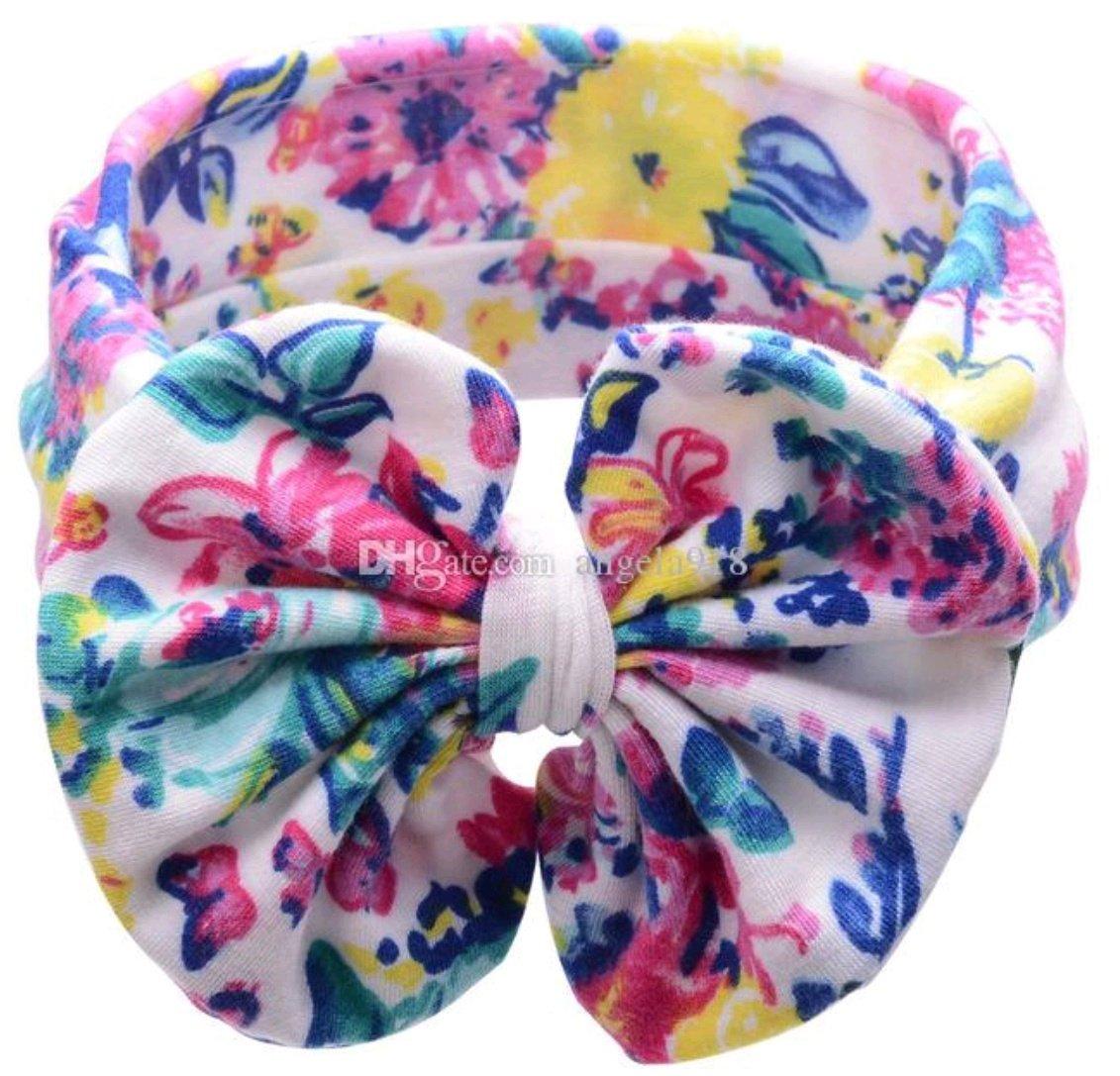 Soft Knit Printed Headband Yo Baby India White & Yellow 