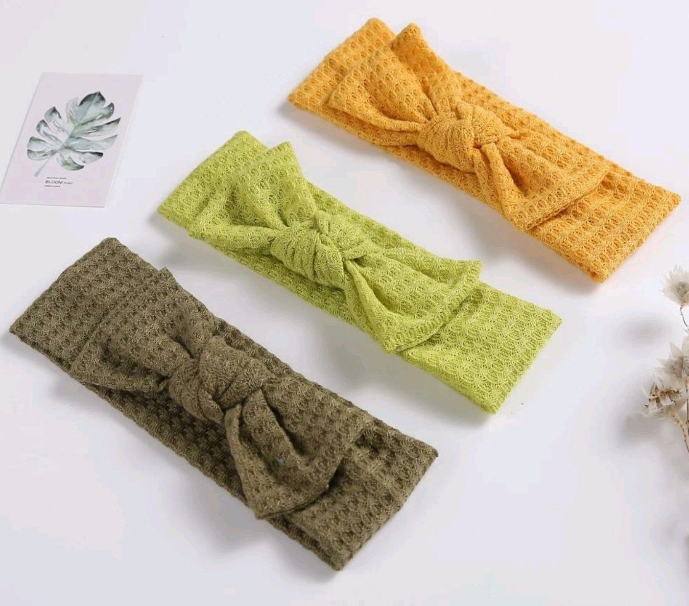 Soft Waffle-Mesh Knit Bow Headband Yo Baby India 