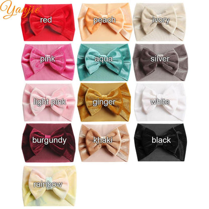 Stretch Velvet Bow Hairband-Oversized Yo Baby India 