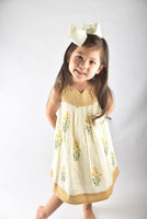 Stripes Sweetheart Neck Floral Shift Dress & Diaper Cover Set Dress Yo Baby Wholesale 