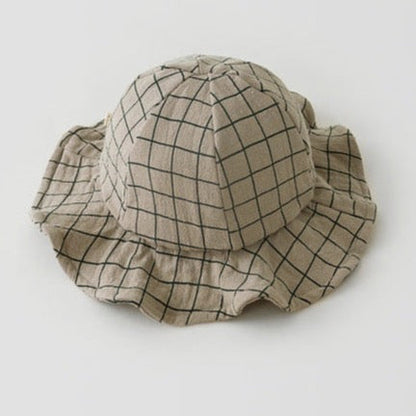 Summer Hats 0 - 4 Years Yo Baby India Khaki With Brown Checks 