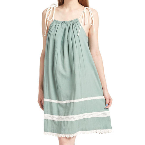 Teal Pillow-case Lace Dress