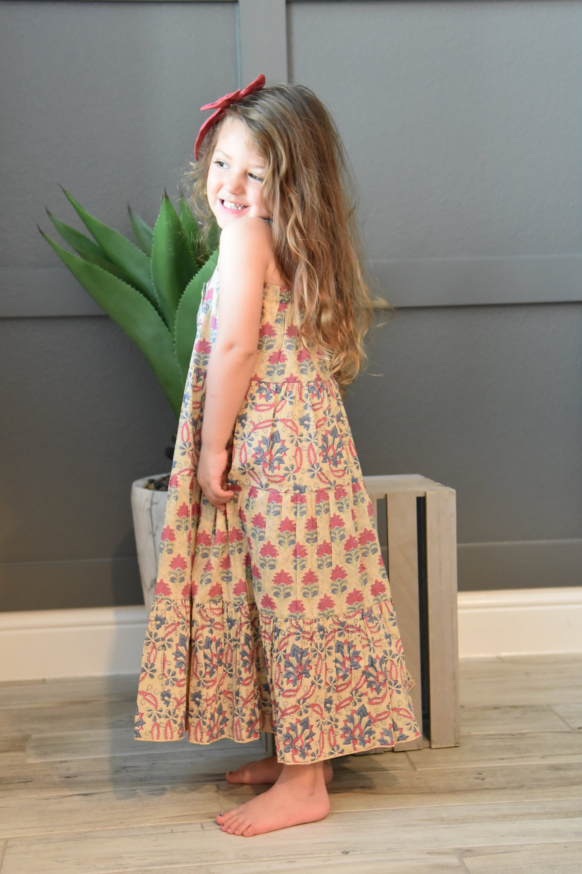 Tiered Printed Maxi Dress Dress Yo Baby Wholesale 