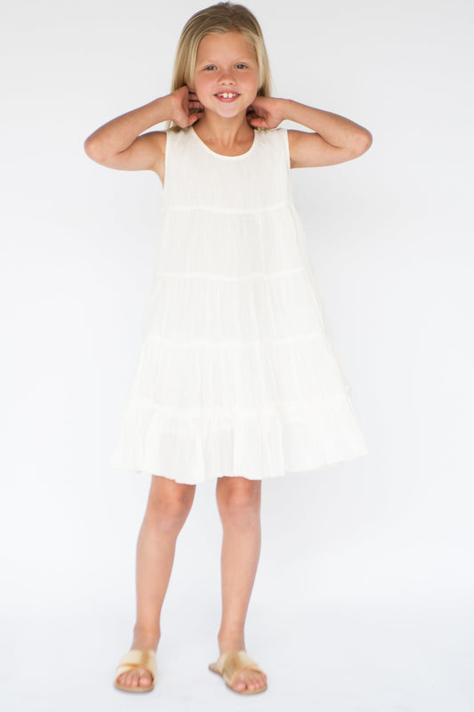 Tiered White Shift Dress Dress Yo Baby Wholesale 