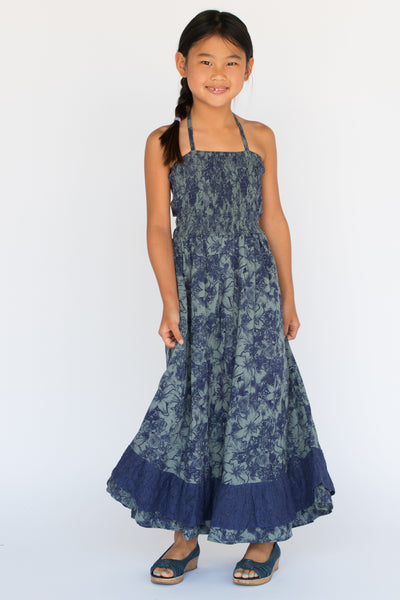 Tropical Blue Halter Maxi Dress Dress Yo Baby Wholesale 