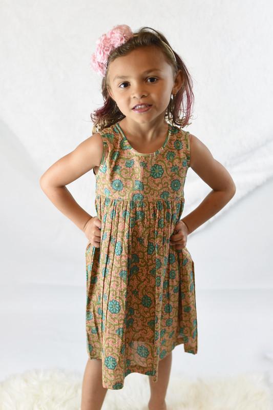 Turquoise & Pink Shift Dress Dress Yo Baby Wholesale 