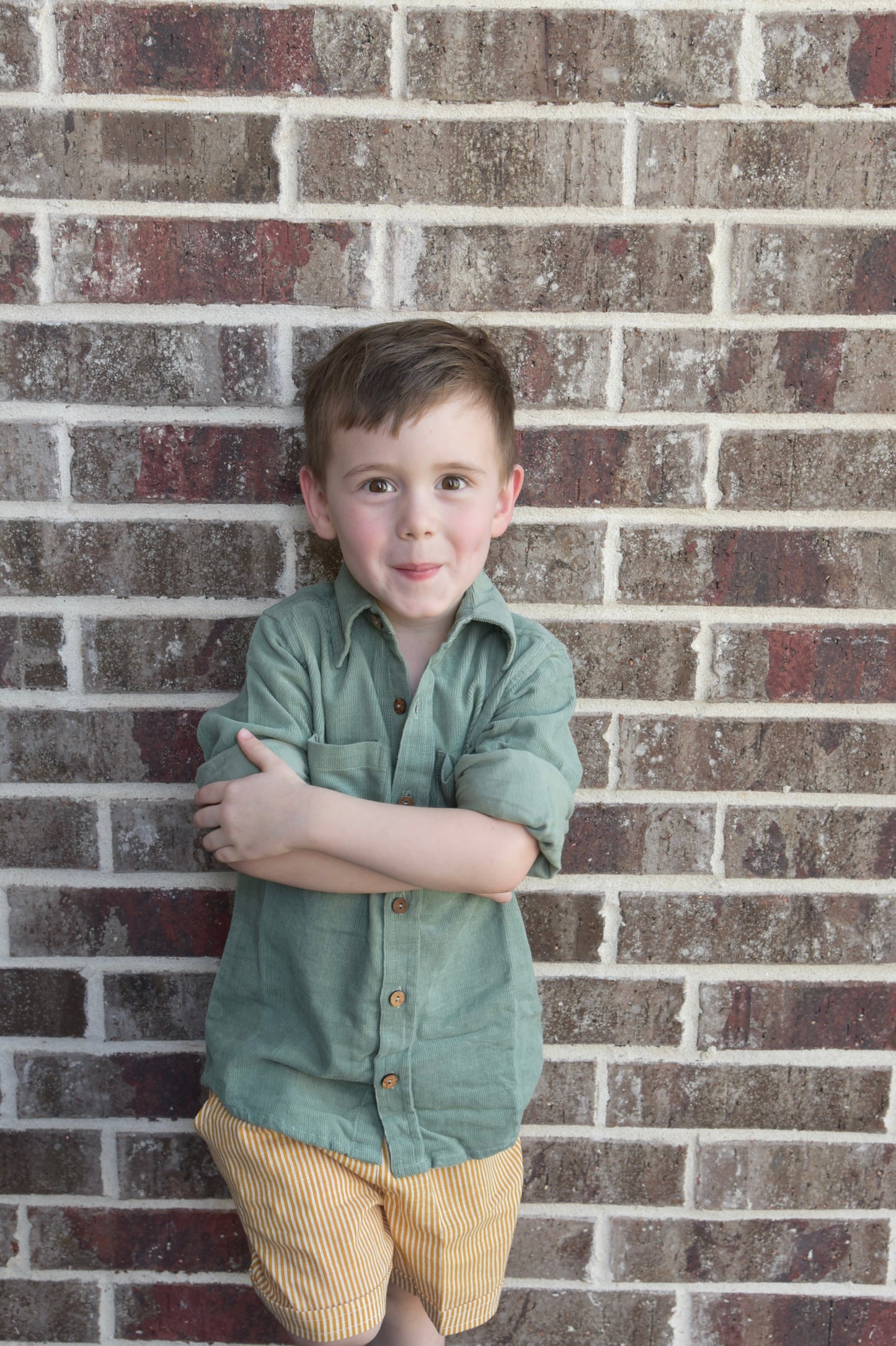 Unisex Corduroy Shirt - Sage Green Boys Yo Baby Wholesale 
