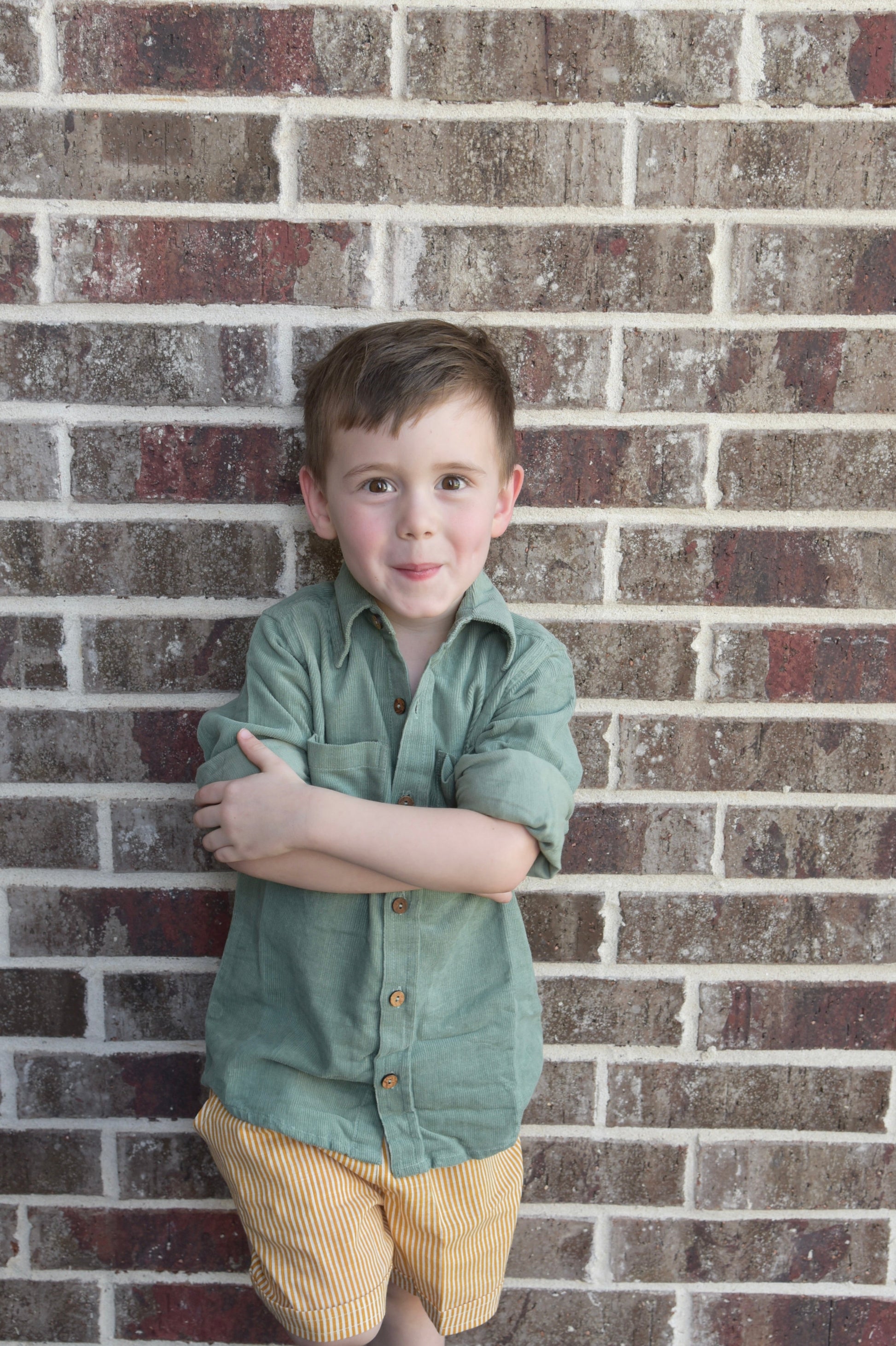 Unisex Corduroy Shirt - Sage Green Boys Yo Baby Wholesale 
