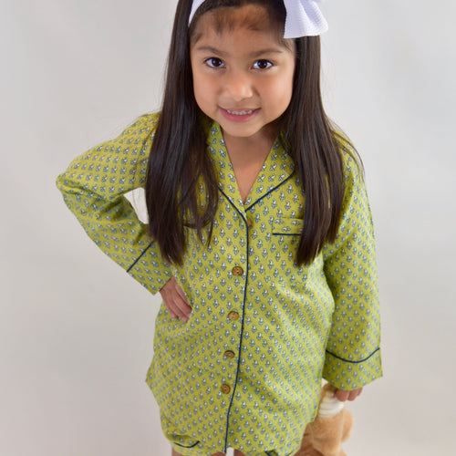 Unisex Green Printed 2 pc Night/Lounge Set