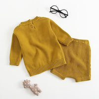 Unisex Knitted Sweater Top & Pants Set - Mustard Dress Yo Baby Wholesale 