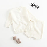 Unisex Knitted Sweater Top & Pants Set - White Dress Yo Baby Wholesale 