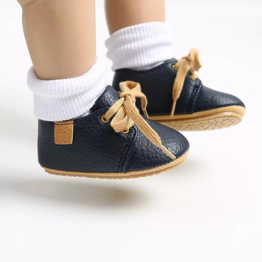 Unisex mock Leather moccasins - midnight blue Yo Baby Wholesale 