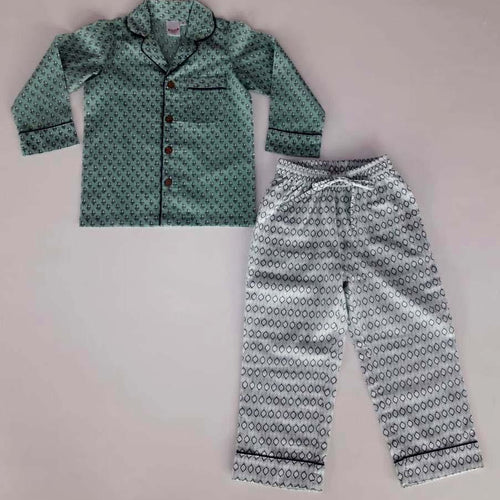 Unisex Printed Teal 2 pc Set