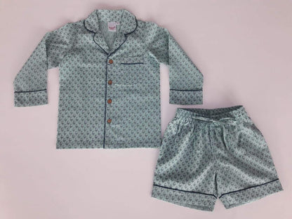 Unisex Teal Printed 2 pc Set Dress Yo Baby Wholesale 