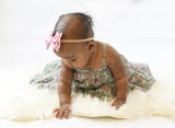 Vintage Blue Button Down Infant Dress With Diaper Cover Dress Yo Baby Wholesale 