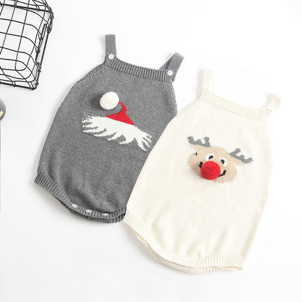White Rudolph-Reindeer Sweater Onesie - Unisex Dress Yo Baby Wholesale 