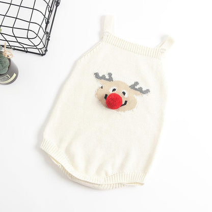 White Rudolph-Reindeer Sweater Onesie - Unisex Dress Yo Baby Wholesale 