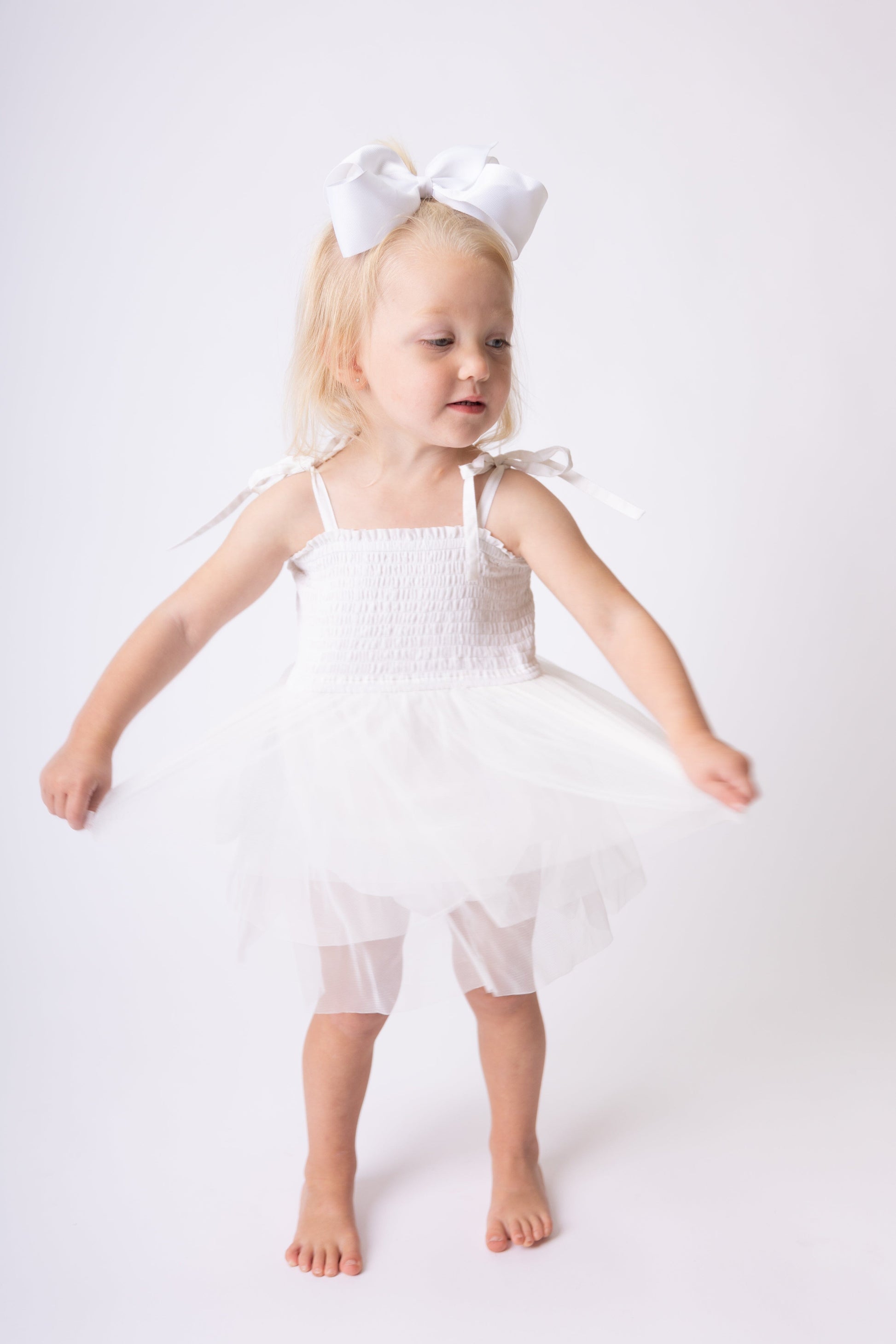 White Tulle Solid Color Infant Ruffle Romper Dress Yo Baby India 