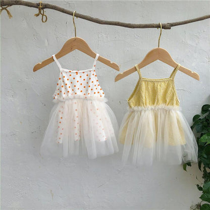 Yellow Checks Tulle Party Dress Dress Yo Baby Wholesale 