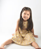 Yellow Floral Pom-Pom LaceDetail Dress Dress Yo Baby Wholesale 